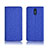 Coque Clapet Portefeuille Livre Tissu pour LG Q7 Bleu