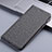 Coque Clapet Portefeuille Livre Tissu pour Samsung Galaxy A81 Gris