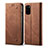 Coque Clapet Portefeuille Livre Tissu pour Samsung Galaxy S20 5G Orange