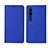 Coque Clapet Portefeuille Livre Tissu pour Xiaomi Mi 10 Bleu