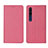 Coque Clapet Portefeuille Livre Tissu pour Xiaomi Mi 10 Rose