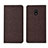 Coque Clapet Portefeuille Livre Tissu pour Xiaomi Redmi 8A Marron