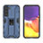 Coque Contour Silicone et Plastique Housse Etui Mat avec Aimant Magnetique Support A03 pour Samsung Galaxy S23 5G Bleu