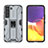 Coque Contour Silicone et Plastique Housse Etui Mat avec Aimant Magnetique Support A03 pour Samsung Galaxy S23 5G Petit