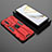 Coque Contour Silicone et Plastique Housse Etui Mat avec Aimant Magnetique Support KC2 pour Huawei Nova 10 Rouge