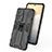 Coque Contour Silicone et Plastique Housse Etui Mat avec Aimant Magnetique Support KC3 pour Vivo X70t Petit