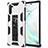 Coque Contour Silicone et Plastique Housse Etui Mat avec Aimant Magnetique Support MQ1 pour Samsung Galaxy Note 10 5G Blanc