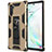 Coque Contour Silicone et Plastique Housse Etui Mat avec Aimant Magnetique Support MQ1 pour Samsung Galaxy Note 10 5G Or