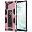 Coque Contour Silicone et Plastique Housse Etui Mat avec Aimant Magnetique Support MQ1 pour Samsung Galaxy Note 10 5G Or Rose