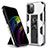 Coque Contour Silicone et Plastique Housse Etui Mat avec Aimant Magnetique Support pour Apple iPhone 12 Pro Max Argent