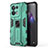 Coque Contour Silicone et Plastique Housse Etui Mat avec Aimant Magnetique Support pour Oppo Reno9 5G Vert