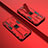 Coque Contour Silicone et Plastique Housse Etui Mat avec Aimant Magnetique Support T01 pour Oppo F19 Rouge
