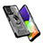 Coque Contour Silicone et Plastique Housse Etui Mat avec Magnetique Support Bague Anneau J02S pour Samsung Galaxy F22 4G Petit