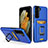 Coque Contour Silicone et Plastique Housse Etui Mat avec Magnetique Support Bague Anneau J03S pour Samsung Galaxy S23 Plus 5G Bleu