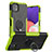 Coque Contour Silicone et Plastique Housse Etui Mat avec Magnetique Support Bague Anneau JX1 pour Samsung Galaxy F42 5G Vert