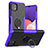 Coque Contour Silicone et Plastique Housse Etui Mat avec Magnetique Support Bague Anneau JX1 pour Samsung Galaxy F42 5G Violet