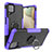 Coque Contour Silicone et Plastique Housse Etui Mat avec Magnetique Support Bague Anneau JX2 pour Samsung Galaxy A12 Violet