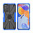 Coque Contour Silicone et Plastique Housse Etui Mat avec Magnetique Support Bague Anneau JX2 pour Xiaomi Redmi Note 11 Pro 5G Bleu