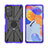 Coque Contour Silicone et Plastique Housse Etui Mat avec Magnetique Support Bague Anneau JX2 pour Xiaomi Redmi Note 11 Pro 5G Violet