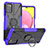 Coque Contour Silicone et Plastique Housse Etui Mat avec Magnetique Support Bague Anneau JX3 pour Samsung Galaxy M02s Violet