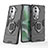 Coque Contour Silicone et Plastique Housse Etui Mat avec Magnetique Support Bague Anneau KC1 pour Oppo Reno11 Pro 5G Petit