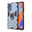 Coque Contour Silicone et Plastique Housse Etui Mat avec Magnetique Support Bague Anneau KC1 pour Xiaomi Redmi Note 11 Pro 5G Bleu