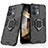 Coque Contour Silicone et Plastique Housse Etui Mat avec Magnetique Support Bague Anneau KC1 pour Xiaomi Redmi Note 13 5G Noir