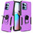 Coque Contour Silicone et Plastique Housse Etui Mat avec Magnetique Support Bague Anneau MQ1 pour Motorola Moto Edge Plus (2023) 5G Violet