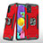 Coque Contour Silicone et Plastique Housse Etui Mat avec Magnetique Support Bague Anneau MQ1 pour Samsung Galaxy A51 4G Rouge Petit