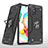 Coque Contour Silicone et Plastique Housse Etui Mat avec Magnetique Support Bague Anneau MQ1 pour Samsung Galaxy A71 5G Noir