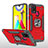 Coque Contour Silicone et Plastique Housse Etui Mat avec Magnetique Support Bague Anneau MQ1 pour Samsung Galaxy M31 Prime Edition Rouge