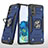 Coque Contour Silicone et Plastique Housse Etui Mat avec Magnetique Support Bague Anneau MQ1 pour Samsung Galaxy S20 5G Bleu