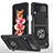 Coque Contour Silicone et Plastique Housse Etui Mat avec Magnetique Support Bague Anneau MQ1 pour Samsung Galaxy Z Flip3 5G Noir