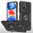 Coque Contour Silicone et Plastique Housse Etui Mat avec Magnetique Support Bague Anneau MQ1 pour Xiaomi Poco X4 NFC Noir