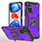 Coque Contour Silicone et Plastique Housse Etui Mat avec Magnetique Support Bague Anneau MQ1 pour Xiaomi Poco X4 NFC Violet