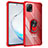 Coque Contour Silicone et Plastique Housse Etui Mat avec Magnetique Support Bague Anneau MQ2 pour Samsung Galaxy M60s Rouge