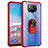 Coque Contour Silicone et Plastique Housse Etui Mat avec Magnetique Support Bague Anneau MQ2 pour Xiaomi Poco X3 NFC Rouge