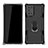 Coque Contour Silicone et Plastique Housse Etui Mat avec Magnetique Support Bague Anneau N03 pour Samsung Galaxy Note 20 5G Noir