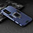 Coque Contour Silicone et Plastique Housse Etui Mat avec Magnetique Support Bague Anneau pour Huawei P40 Pro+ Plus Bleu