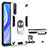 Coque Contour Silicone et Plastique Housse Etui Mat avec Magnetique Support Bague Anneau pour Huawei Y8p Petit