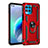 Coque Contour Silicone et Plastique Housse Etui Mat avec Magnetique Support Bague Anneau pour Motorola Moto Edge S 5G Rouge
