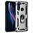 Coque Contour Silicone et Plastique Housse Etui Mat avec Magnetique Support Bague Anneau pour Motorola Moto One Fusion Argent