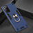 Coque Contour Silicone et Plastique Housse Etui Mat avec Magnetique Support Bague Anneau pour Samsung Galaxy Note 20 5G Bleu