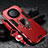 Coque Contour Silicone et Plastique Housse Etui Mat avec Magnetique Support Bague Anneau R01 pour Huawei Honor Magic6 Lite 5G Rouge
