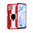 Coque Contour Silicone et Plastique Housse Etui Mat avec Magnetique Support Bague Anneau R01 pour Huawei Nova 6 SE Rouge