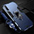 Coque Contour Silicone et Plastique Housse Etui Mat avec Magnetique Support Bague Anneau R01 pour Samsung Galaxy A70 Bleu