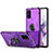 Coque Contour Silicone et Plastique Housse Etui Mat avec Magnetique Support Bague Anneau R01 pour Samsung Galaxy S20 Plus 5G Violet