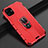 Coque Contour Silicone et Plastique Housse Etui Mat avec Magnetique Support Bague Anneau R03 pour Apple iPhone 11 Rouge