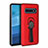 Coque Contour Silicone et Plastique Housse Etui Mat avec Magnetique Support Bague Anneau R03 pour Samsung Galaxy S10 5G Rouge
