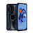 Coque Contour Silicone et Plastique Housse Etui Mat avec Magnetique Support Bague Anneau R04 pour Huawei Nova 5i Bleu